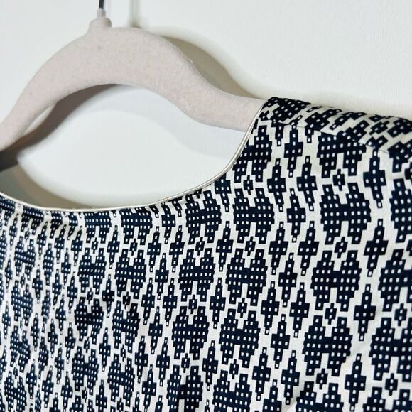 Derek Lam 10 Crosby Black White Silk Button Long-sleeve Top Pockets NWT - Picture 11 of 13